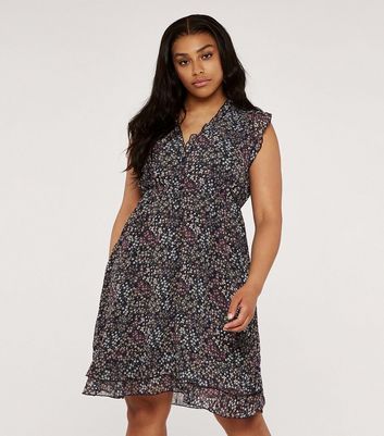 Apricot Curves Navy Ditsy Floral ...